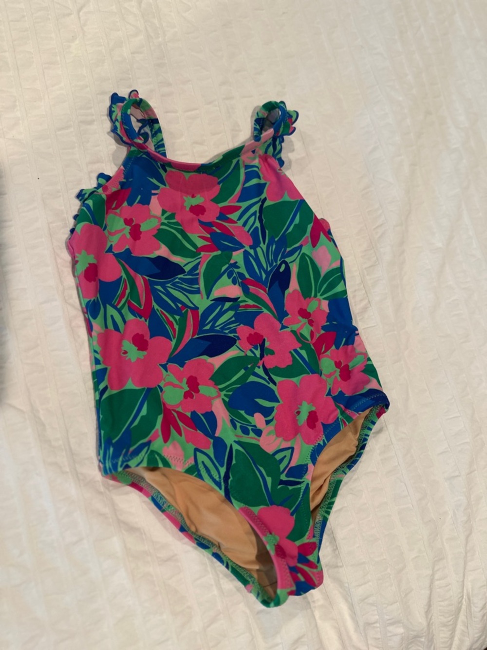 Crewcuts Floral Ruffle Bikini Bottoms in Green, Pink, Blue